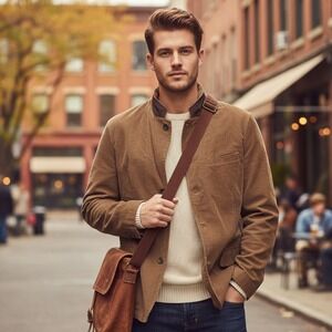 Gap Jacket‎ Men's Size L Corduroy Brown Button Down Pockets Western Cotton Y2K